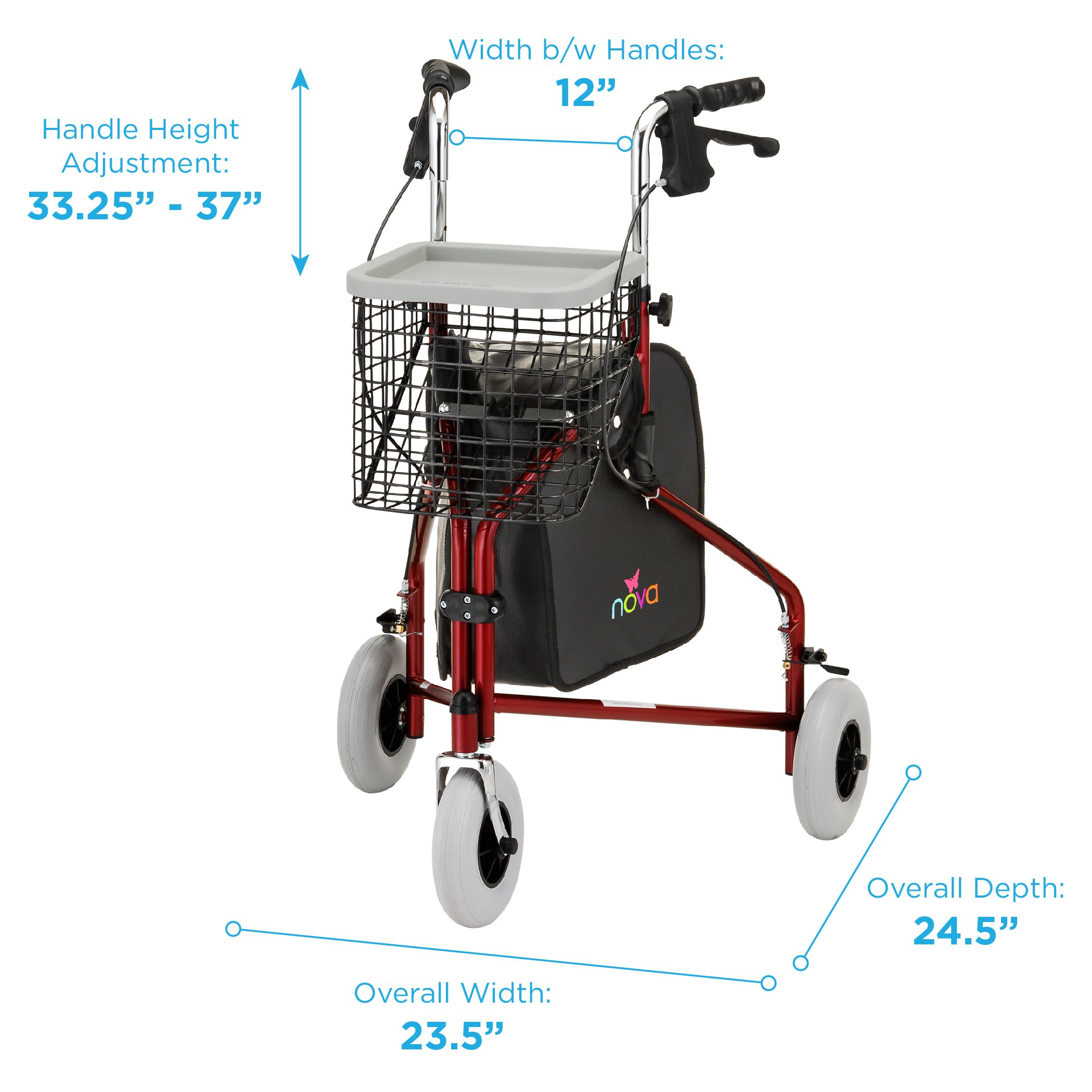 Traveler 3Wheel Rolling Walker by Nova at Hieline Mobility.
